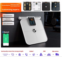 Balance connectée Smart Body VA Display à 8 électrodes, contrôle par application, alimentation par batterie haute capacité, rotative, pour hôtel, maison, salle de sport, modèle G78-BT
