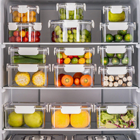 Boîte de rangement transparente pour tiroir de réfrigérateur, en plastique, pour fruits et légumes, conteneur de conservation pour réfrigérateur et armoire de cuisine