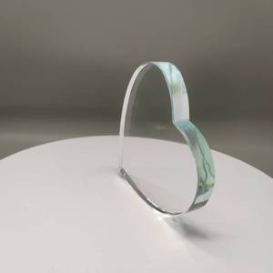 Forma de corazón Patrón imprimible en blanco Texto Vidrio en blanco Regalo Transparente Personalizar Grabado Cristal Marco de fotos en forma de corazón - Product Image 4