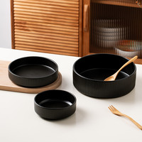 Assiettes et bols en céramique émaillée noire de haute qualité service de table vaisselle de luxe ensemble de vaisselle