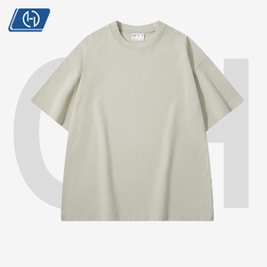 <span class=keywords><strong>T</strong></span>-Shirt da Uomo in Cotone Pettinato 300G, Maglietta Oversize Retrò Pesante con Collo Rotondo, Abbigliamento Streetwear - Product Image 1