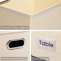 Grand Conteneur de Stockage Pliable avec Couvercle Boîte de Rangement Pliable en Tissu Organisateur Conteneur Panier Cube avec Couvercle pour la Maison
