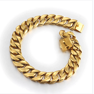 Collar de acero inoxidable <span class=keywords><strong>para</strong></span> perro, gargantilla de eslabones cubanos de 32mm de ancho, estilo Hip Hop, <span class=keywords><strong>para</strong></span> perro grande, <span class=keywords><strong>Pitbull</strong></span>, Bulldog, impermeable, 316L - Product Image 3