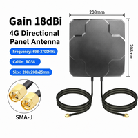 Antenne de communication 4G LTE, antenne directionnelle à panneaux MIMO 698-2700 MHz 18 dBi IP67 SMA mâle X2 pour routeur extérieur