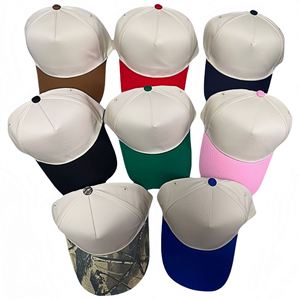 Casquette de sport en coton avec logo brodé 3D personnalisé de haute qualité, casquette de baseball bicolore à 5 panneaux pour hommes - Product Image 2