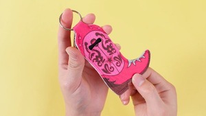 Porte-clés de luxe pour rouge à lèvres, style bottes de cowgirl américaines, pendentif de sac, support pour baume à lèvres, décoration, porte-clés <span class=keywords><strong>crayon</strong></span> - Product Image 4