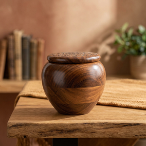 Urna de madera hecha a mano en forma de lágrima con tapa tallada, ataúd duradero para mascotas, memorial para cenizas. - Product Image 3