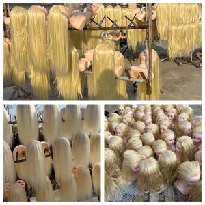 Tête de mannequin en cheveux humains 100% pour la formation des coiffeurs, mannequin pour la cosmétologie et la beauté, pour la pratique et l'enseignement - Product Image 5