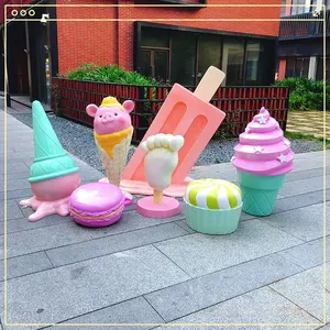 Estatua de Cono de Helado de Fibra de Vidrio Personalizada <span class=keywords><strong>2022</strong></span>, Escultura de Helado Grande para Decoración de Escaparates - Product Image 2