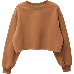 Fitspi Women Cropped Sweatshirt Long Sleeves Pullover Fleece Crop Tops Wholesale
