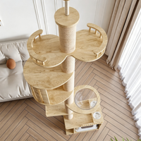 Plateforme d'activités pour chat de luxe écologique, grande taille, avec maison intégrée du sol au plafond, arbre à chat et tour pour chat