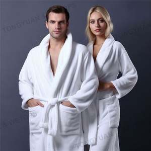 Peignoir en tissu éponge à capuche <span class=keywords><strong>pour</strong></span> femmes, peignoir en molleton, vêtements <span class=keywords><strong>de</strong></span> nuit <span class=keywords><strong>pour</strong></span> hommes, peignoir d'hôtel en microfibre avec capuche - Product Image 6