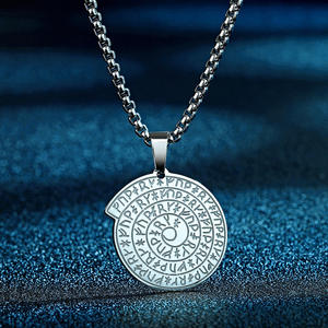 BASQUESUN-Colgante de acero inoxidable con brújula vikinga, joyería, Futhark <span class=keywords><strong>runas</strong></span> - Product Image 5