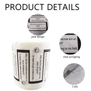 LR 200 pièces de <span class=keywords><strong>papier</strong></span> <span class=keywords><strong>toilette</strong></span> jetable standard à rouleau avec impression de blagues amusantes, thème original pour la décoration de salle de bain, fournitures de fête, meilleur choix - Product Image 5