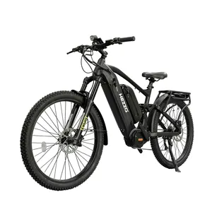 Hezzo Ebike 2024 Bafang 52V 1000w Mid Drive Emtb Bicicleta elétrica da sujeira com baterias duplas 40Ah Ciclo de pneus gordos off-road de longo alcance