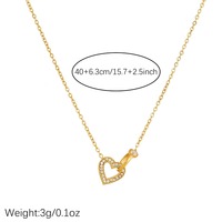 Collier fin à chaîne fine avec pendentif cœur à design emboîtable pour usage quotidien, accessoires de mode, bijoux 2026 TGXL14847