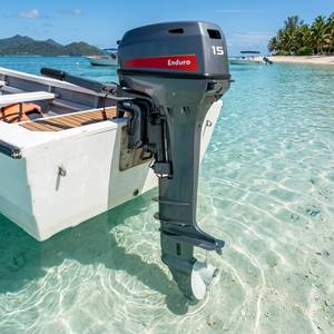 Moteur télécommandé 15 CV 2T pour bateau de pêche avec poignée de commande et câbles inclus - Product Image 2