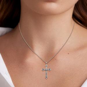 925 स्टर्लिंग चांदी की क्रॉस पार्टी की शादी के लिए पुराने गोथिक पुरुषों के धार्मिक गहने - Product Image 2