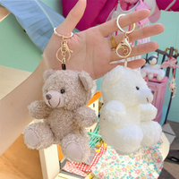Vente en gros de porte-clés mignons en peluche en forme de mini ours en peluche, porte-clés en peluche de haute qualité personnalisés pour les breloques de sac