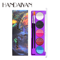 Palette de peinture fluorescente pour le visage, 3 couleurs, poudre néon à séchage rapide, non toxique, fard à paupières imperméable, pour peau foncée/claire