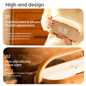 <span class=keywords><strong>Chargeur</strong></span> sans fil multifonctionnel et haut-parleur BT Réveil de nuit rechargeable pour ordinateur - Product Image 3