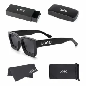 Venta al por mayor de moda Lentes Gafas De Sol Hombre Diseñador de lujo Hombres Mujeres Gafas Personalizadas Tonos Logo Tr90 Square Acetato Gafas De Sol