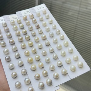 Venta al por mayor SSP blanco Mar del Sur perlas Color Natural 9-13mm forma redonda agua salada perlas sueltas para joyería DIY - Product Image 2