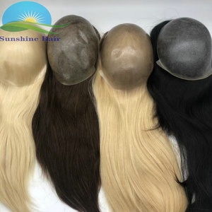 100% pu ultra sottile base per la pelle parrucchino per le donne topper dritto marrone scuro #2 topper per capelli umani europei parte libera base in pu - Product Image 3