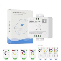 Contrôleur LED WiFi SPI+1CH PWM DC5V~24V avec télécommande, contrôle par application/panneau, portée de 30 m, 12 types de bandes LED, 6A