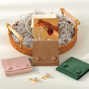 New Arrival Custom Embossed Logo <b>Envelope</b> Double Inner Folded Necklace Ring Jewelry Storage <b>Gift</b> Packaging with Divider - Product Image 3
