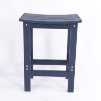 Chaise de salle à manger bleu marine en plastique HIPS, avec repose-pieds en acier inoxydable 304, siège de bar/îlot de cuisine pour la maison