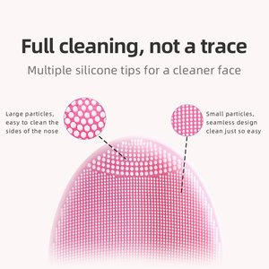 IPX7 Double Sided Waterproof Electric <b>Sonic</b> Face <b>Scrubber</b> Brush Mini Silicone Exfoliating Facial Cleansing Brush - Product Image 3