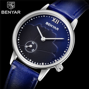 BENYAR 5158 Genuine Leather Strap Wristwatch <b>Dress</b> Luxury Womens Simple Dial Design Quartz <b>Watches</b> for <b>Ladies</b> Montre Femme Reloj - Product Image 1