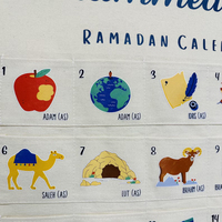 Calendrier du Ramadan personnalisé en toile avec nom personnalisé, calendrier de l'Avent du Ramadan vierge personnalisé pour enfants, 30 jours