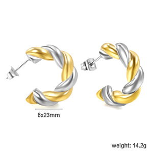 Pendientes de Aro Geométricos en Espiral de Aleación de Zinc, Joyería de Moda para Mujer EA594101M - Product Image 3