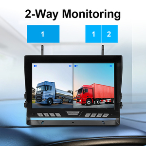 Kit de caméra de recul sans fil pour voiture et camion avec enregistrement DVR infrarouge HD vision nocturne 2 canaux, caméra avant et arrière - Product Image 3