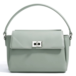 Bolso de Hombro de Cuero Vacuno Genuino de Lujo, Tamaño Pequeño, Diseño Simple, Bolso Bandolera con Cierre - Product Image 1