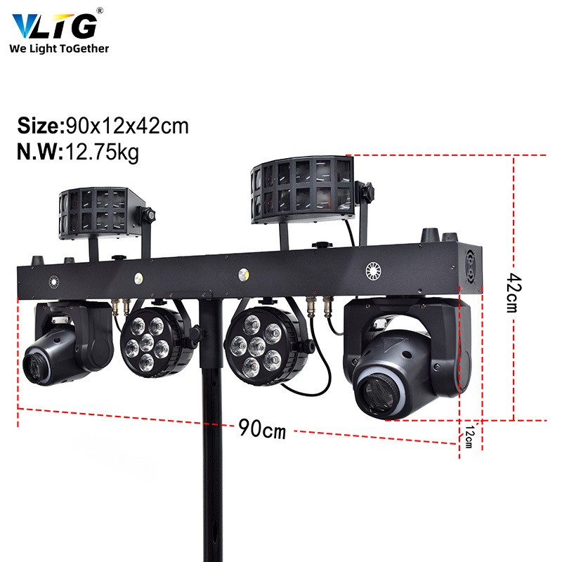 Professional Portable Dj Lights 300W RGBW 4in1DJ Lights With Stand Disco Dj Equipment Gig Bar Led Par Bar Stage Lights