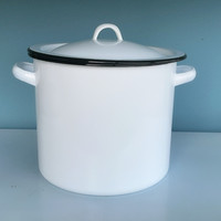 Boîte à pain en émail avec couvercle, pot de farine avec logo personnalisé imprimé de couleur blanche de 10 cm 20cm 22cm 24cm 26cm