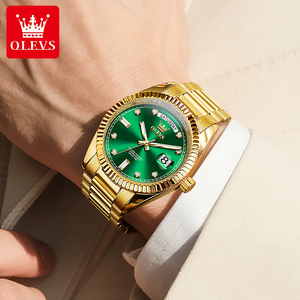 OLEVS 6736 Oem <span class=keywords><strong>Montre</strong></span> mécanique pour homme en acier inoxydable avec logo personnalisé étanche diamant automatique de luxe avec calendrier - Product Image 3