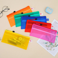 Matière plastique PVC étanche fermeture éclair sac de fichiers maille Bill sac PVC bureau sac de rangement