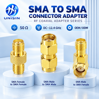 Adaptateurs RF de type SMA UNISIN, connecteurs d'assemblage 50 Ohm, connecteur coaxial en laiton pur plaqué or, 0-6 GHz, antenne GPS pour drone FPV