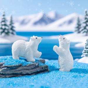 Adornos de Pastel de Osos Polares en Miniatura, Madre con Cachorro, Decoración de Jardín de Hadas, Mini Figuras de Animales de Resina, Manualidades, Adornos - Product Image 4