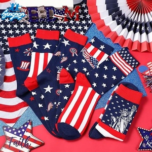 Chaussettes de l'Indépendance, chaussettes originales du 4 juillet, chaussettes patriotiques, rayures rouges, blanches et bleues, chaussettes drapeau américain pour femmes et hommes - Product Image 4