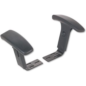 Alera IN49AKA10B Bras en T réglables en hauteur noirs compatibles avec les chaises et tabourets de bureau des séries Interval et Essentia - Product Image 2