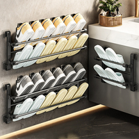 Meuble à chaussures moderne, élégant et étroit, à un seul niveau, en aluminium, à fixer au mur, pour l'entrée ou le salon