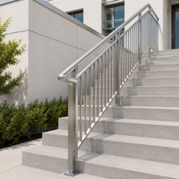 Rampe d'escalier en acier inoxydable soudé, balustrade