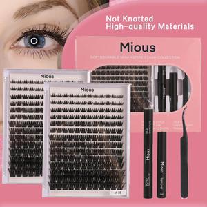 Kits de Extensión de Pestañas Mious M-08 DIY para Principiantes con Pestañas en Racimo, Pegamento, Removedor y Pinzas para Pestañas de Lujo - Product Image 1