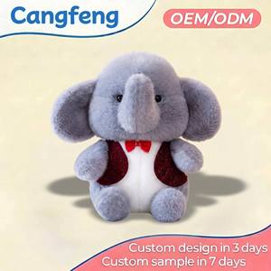 Vente en gros directe usine : Peluche éléphant réaliste et moelleuse, jouet animal en peluche, cadeau OEM personnalisé pour enfants, amateurs de safari, anniversaire - Product Image 1