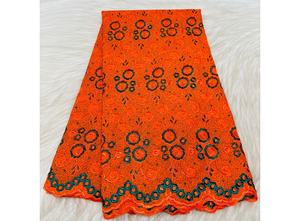 Tissu en dentelle <span class=keywords><strong>suisse</strong></span> de voile de coton sec autrichien de qualité supérieure, couleur bleu, avec pierres, tissu en dentelle nigériane pour la couture - Product Image 4